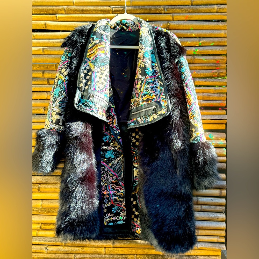 Unique sequin fur jacket
